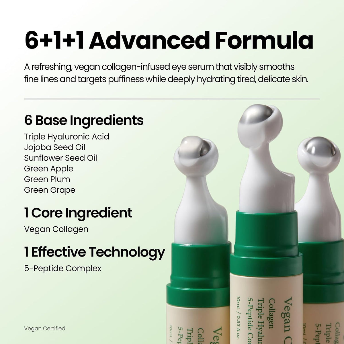 Suero para ojos de colágeno vegano AXIS-Y con 2% de niacinamida, pé...
