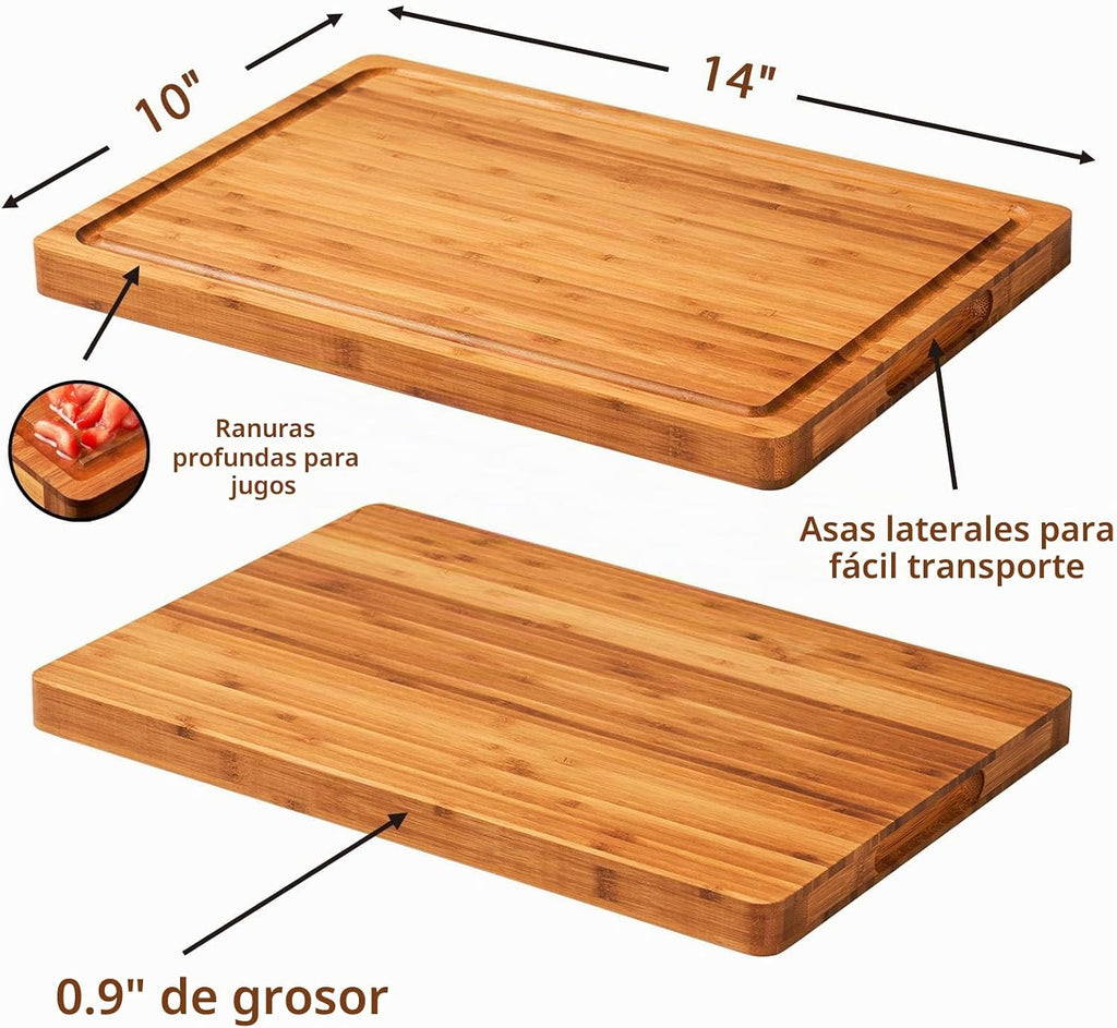Tablas de cortar de bambú para cocina, bloque de carnicero de mader...