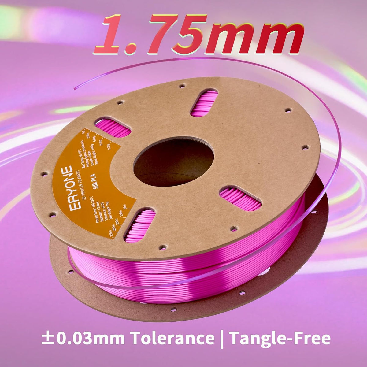 ERYONE Filamento PLA de seda para impresora 3D, 0.069 pulgadas +\/-...
