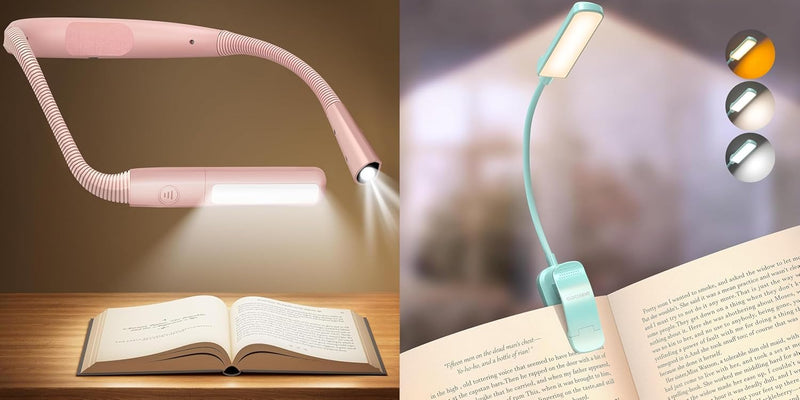 Glocusent Luz de lectura duo: luz de cuello flexible manos libres (...