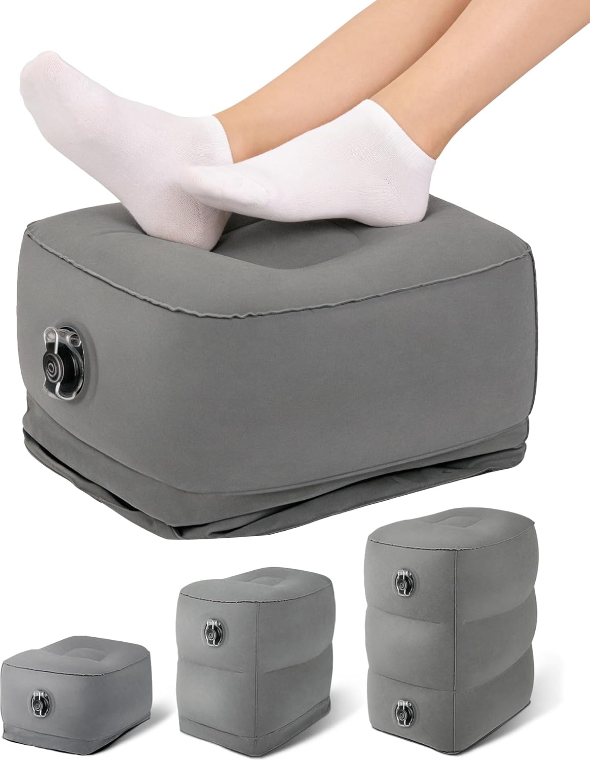 JefDiee Almohada inflable para reposapiés, cama de avión para niños...
