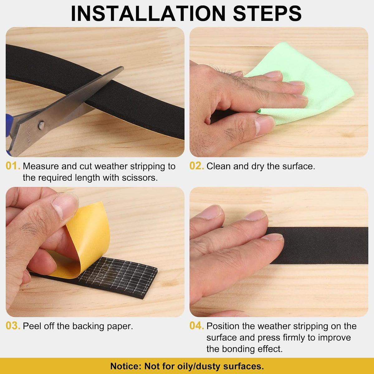 uxcell 3 piezas de sellos para puerta, tiras aislantes autoadhesiva...