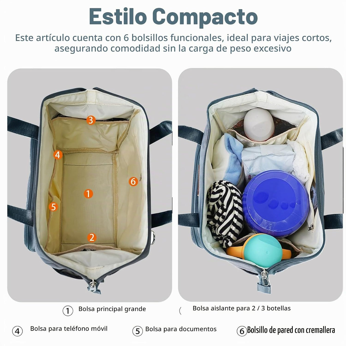 FHELAD Pequeña bolsa de pañales para mujer, mini bolsa de bebé 4 en...