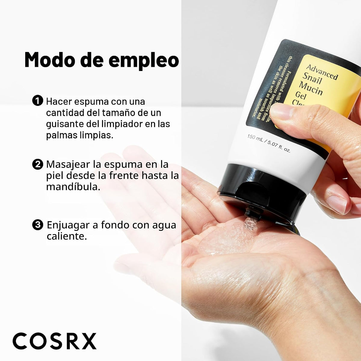 COSRX Advanced Snail Mucin Gel Cleanser para pieles sordas y sensib...