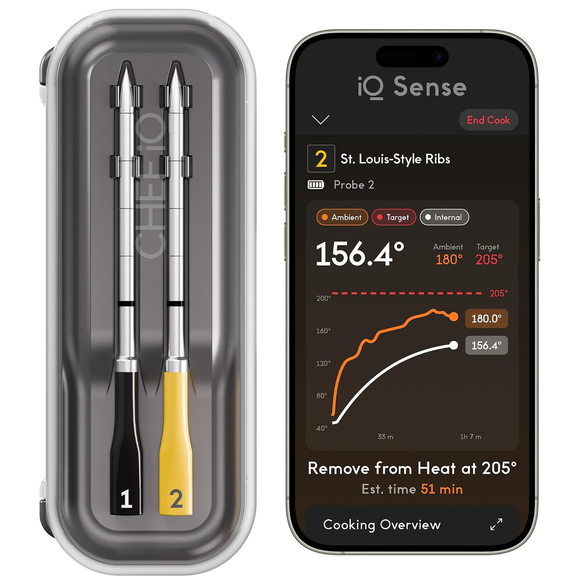 Chef iQ Sense | Termómetro inalámbrico inteligente para carne | 2 s...