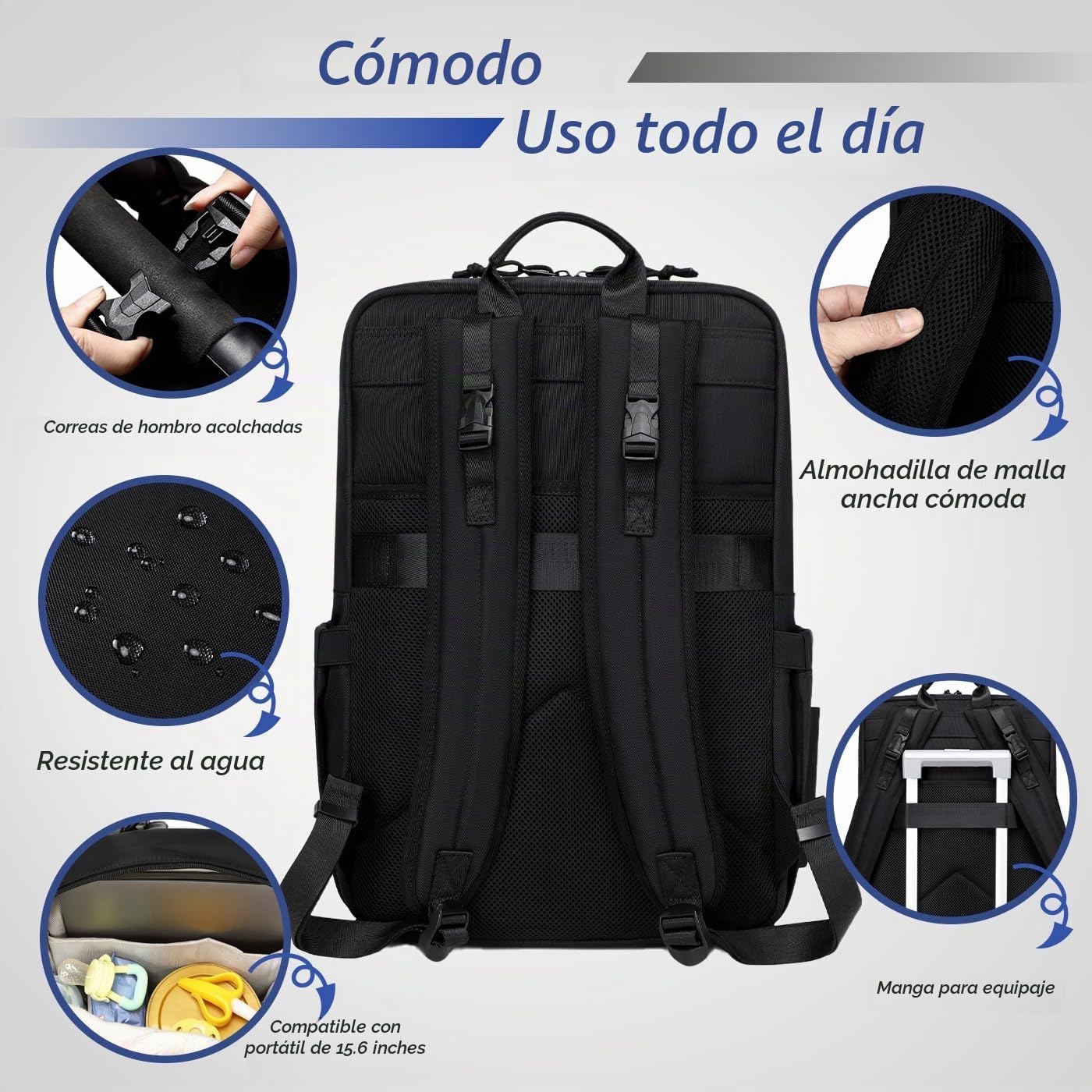 LORADI Mochila grande para pañales para papá, estilo táctico, marró...