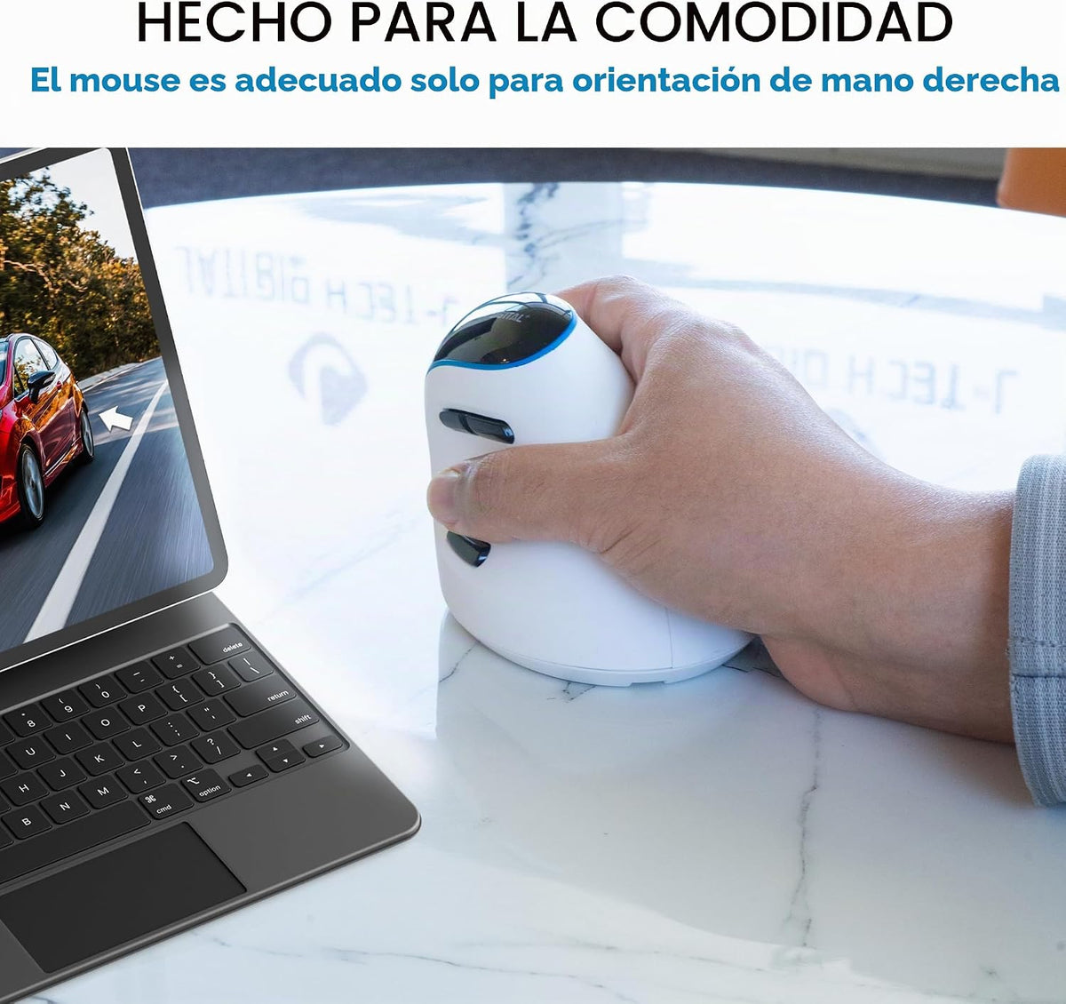 J-Tech Digital Ratón inalámbrico, mouse ergonómico vertical con mod...