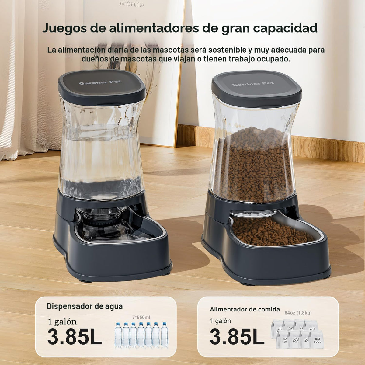 Gardner Pet - Dispensador automático de agua para perros, comedero...