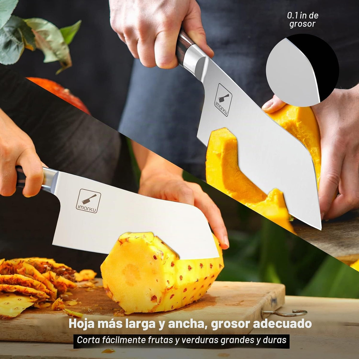 imarku Cuchilla de carne de 7", acero japonés SUS440A, cuchillo...