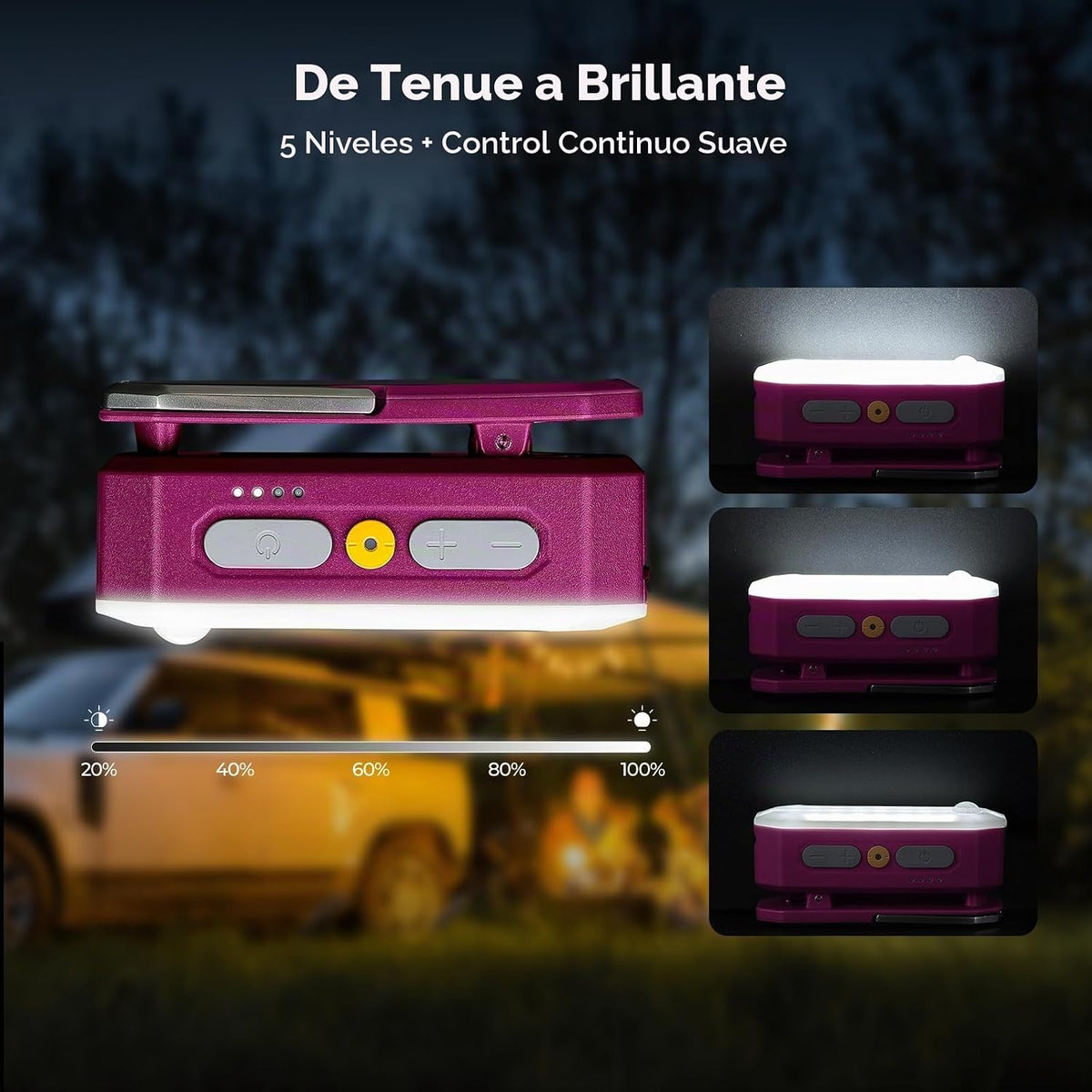 BougeRV Camping Light AL01, tienda de campaña recargable para área...