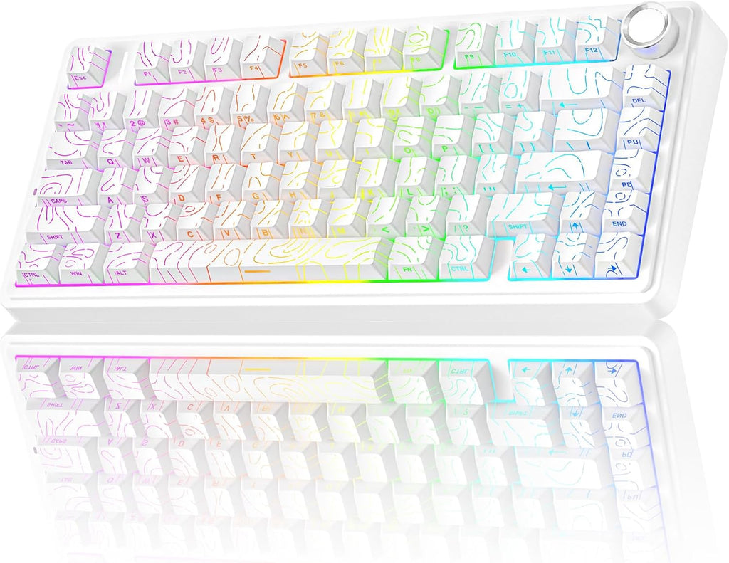AULA F75 Pro Teclado mecánico inalámbrico con perilla, 75% teclados...