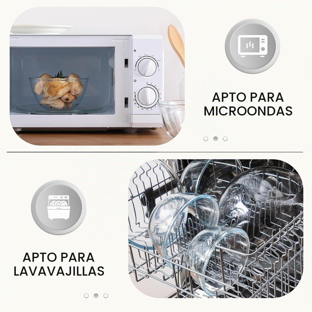 Cuiselect Juego de 4 tazones de mezcla de vidrio (2.65L, 1.57L, 1.1...