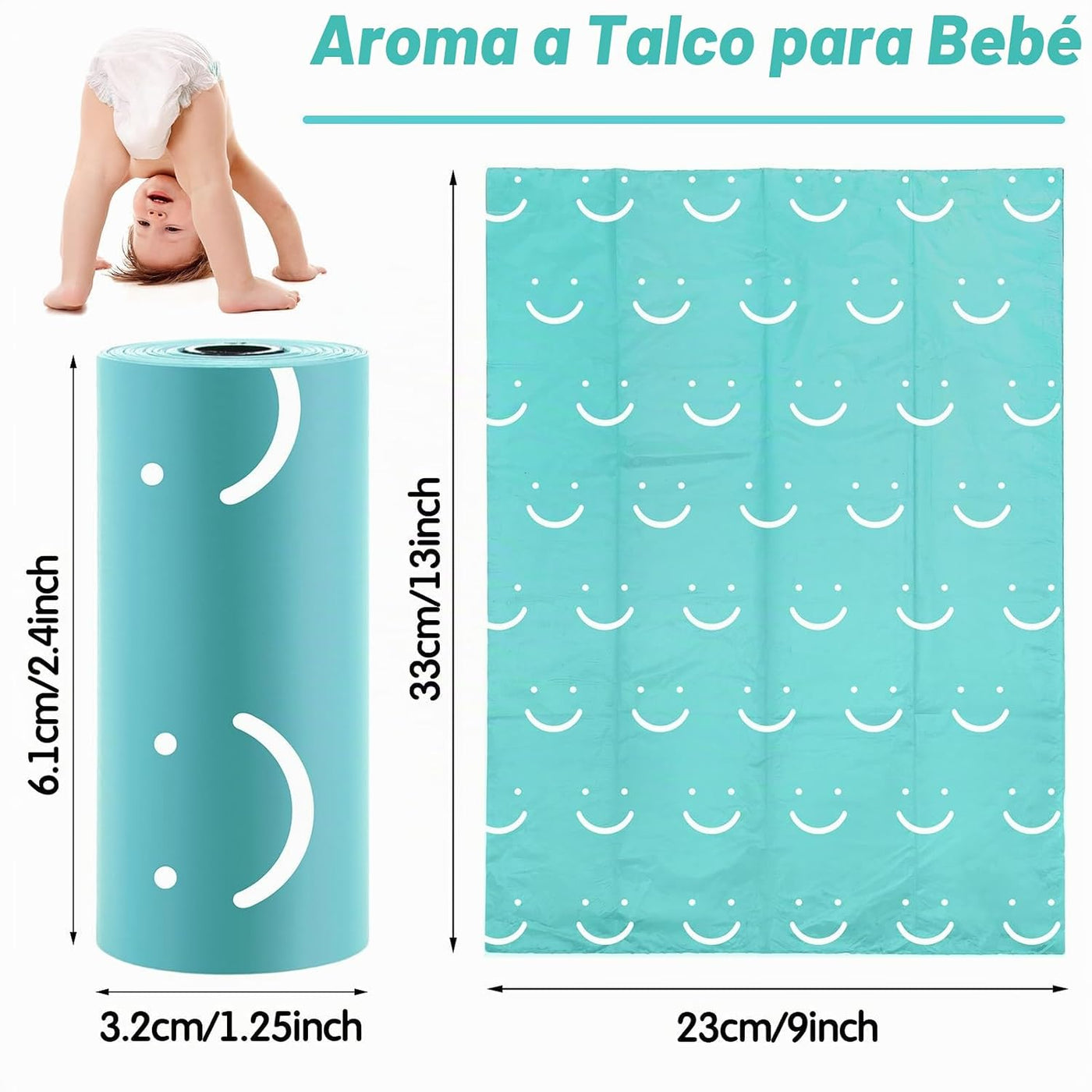 Wowangce 1500 bolsas desechables para pañales de bebé, eliminación...