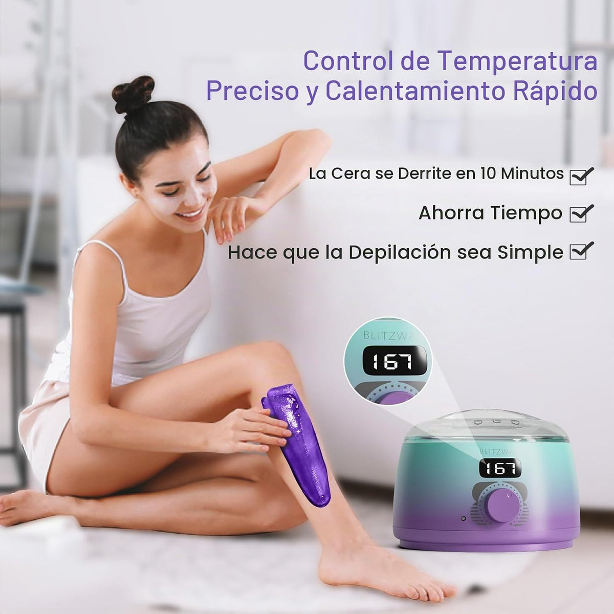 BLITZWAX Kit de depilación brasileña y bikini para mujer, calentado...