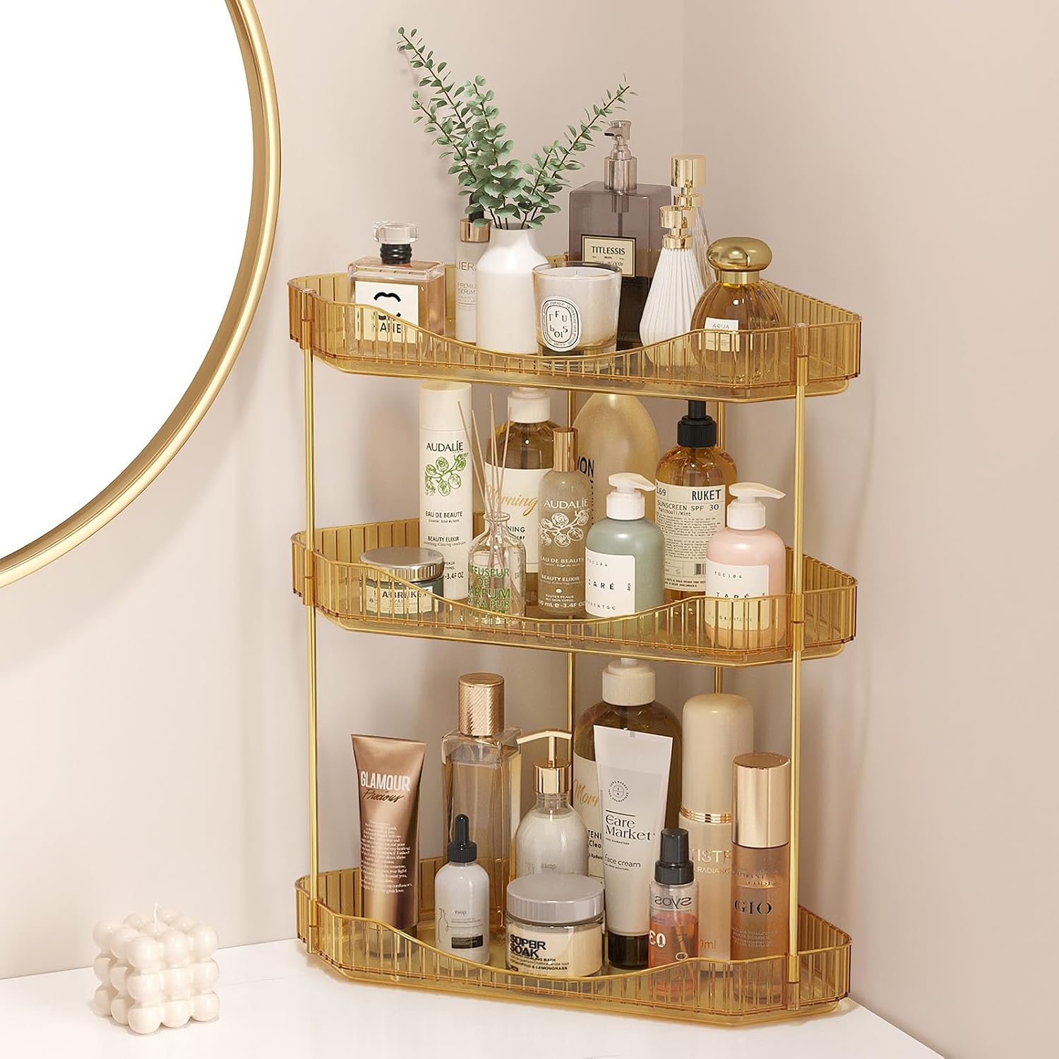 Lifewit Organizador esquinero de 3 niveles para encimera de baño, o...