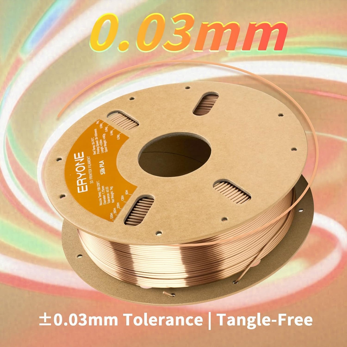 ERYONE Filamento PLA de seda para impresora 3D de 0.07 in +\/- 0.00...