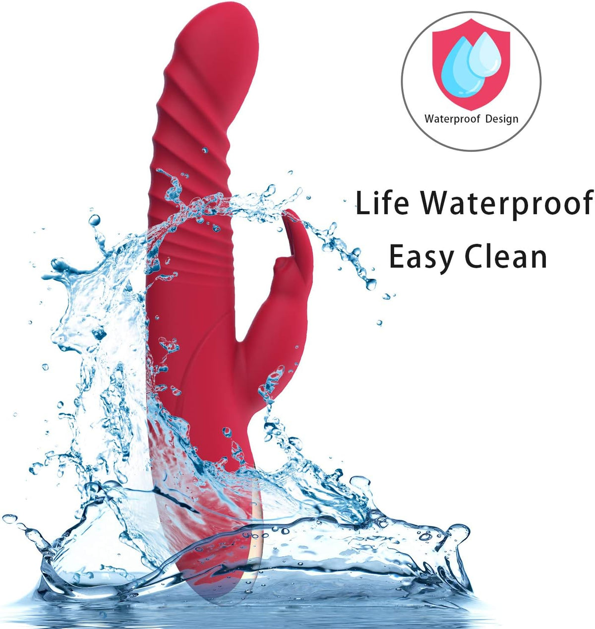 Juego de juguetes de placer con orejas de conejo, impermeable, 8 mo...