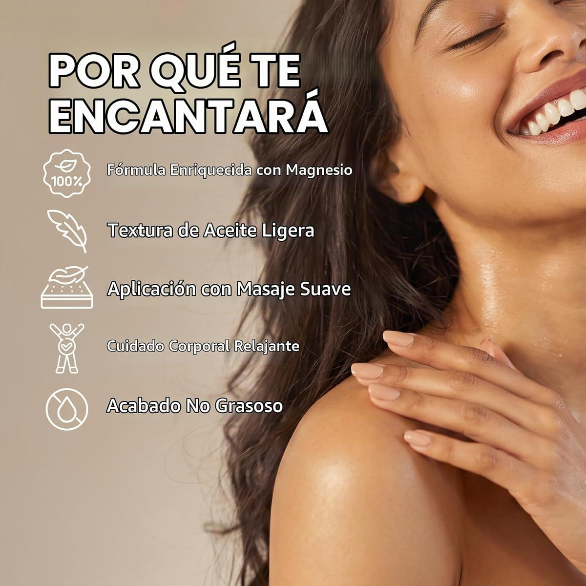 Aceite de masaje de magnesio para dolores musculares y calambres en...
