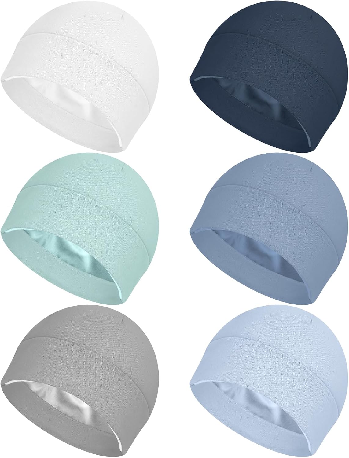 Cotwinter 6 piezas de gorros de recién nacido con forro de satén pa...