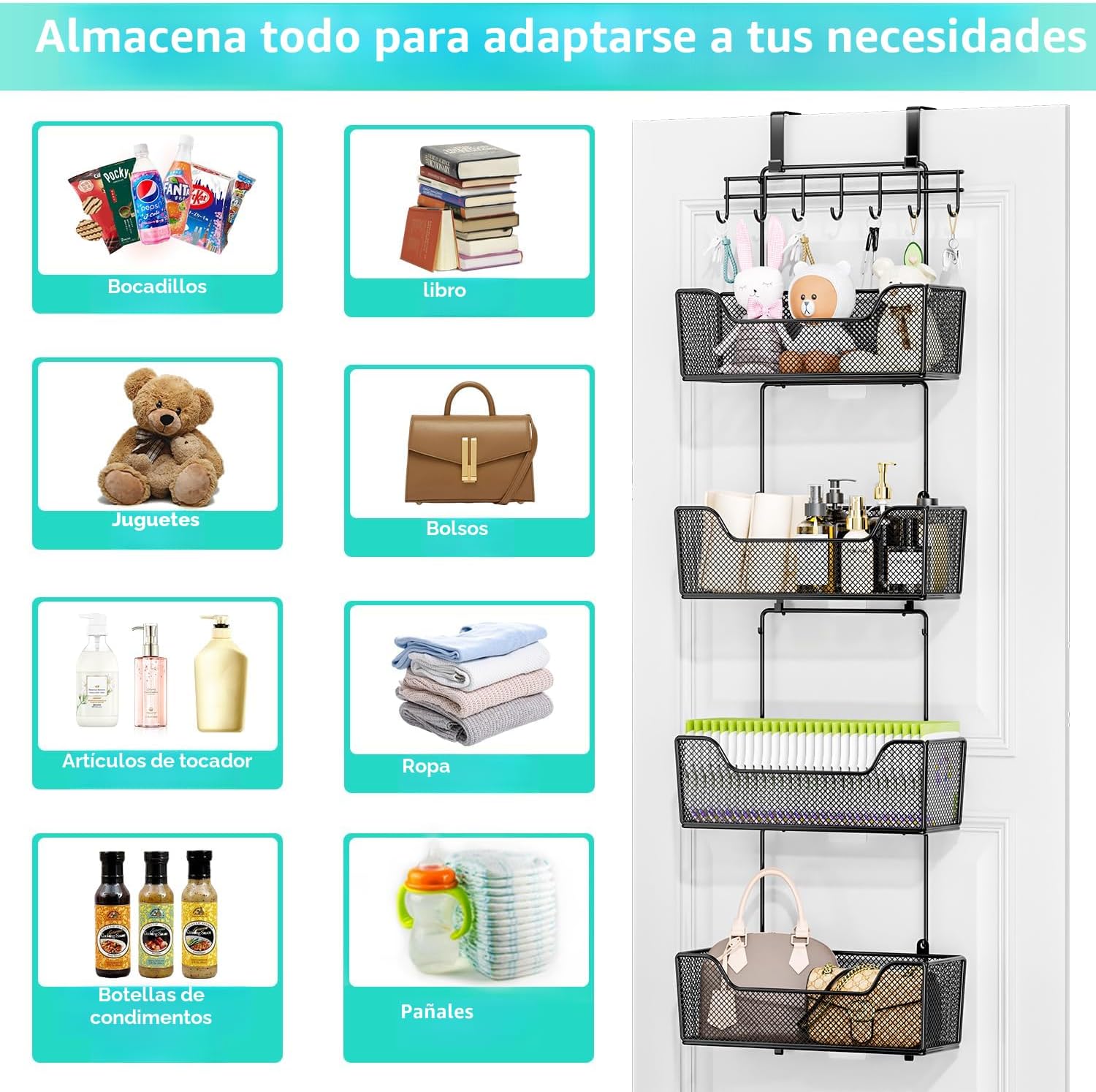 HapiRm Organizador Sobre la Puerta - Organizador de Puerta Colgante...