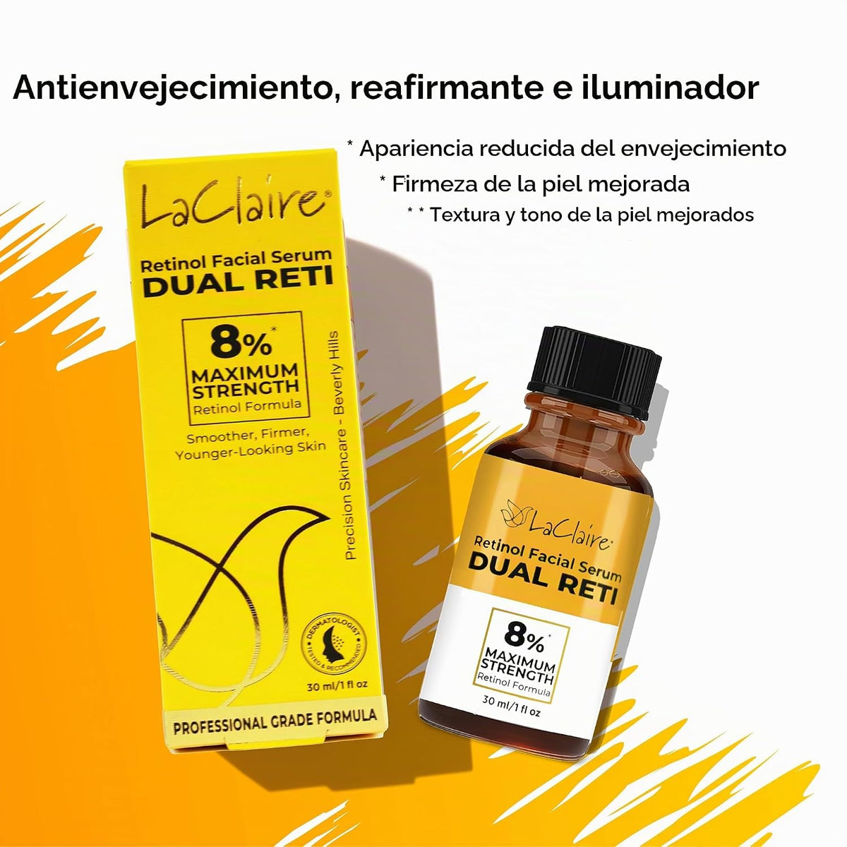 LaClaire Retinol Complex - Suero facial antienvejecimiento, ilumina...