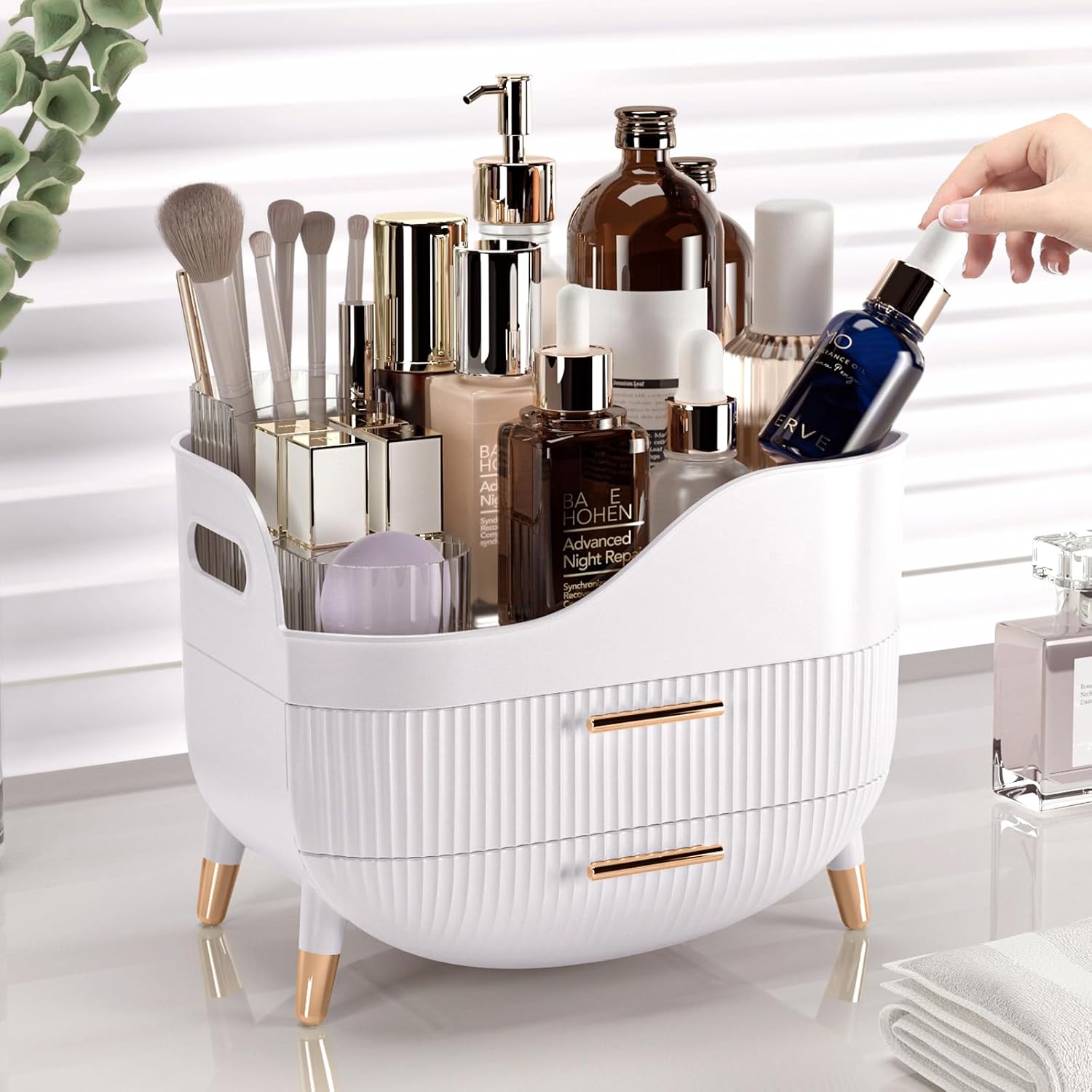 Pajiriona Organizador de maquillaje con cajones, organizador de cui...