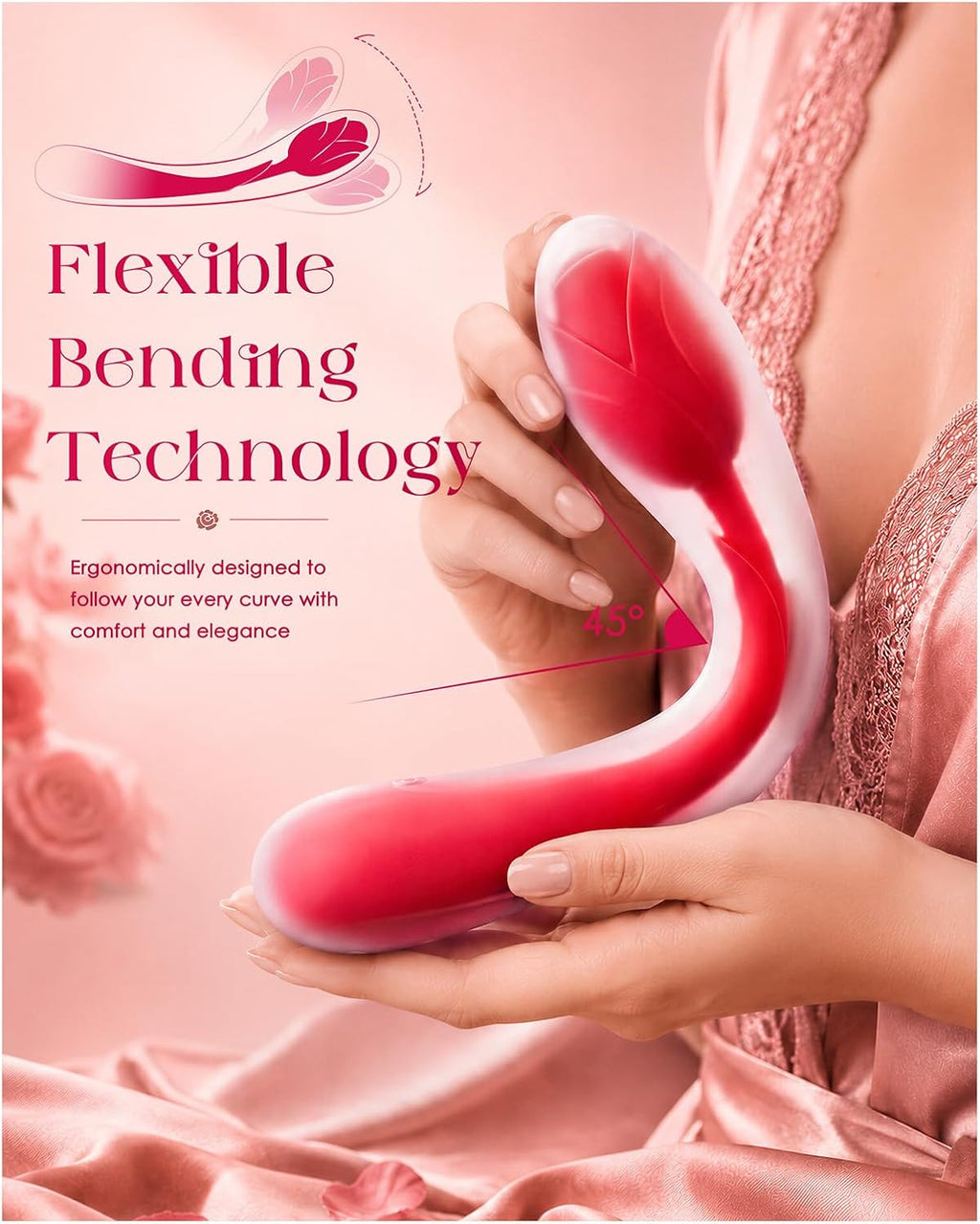 MOOLIGIRL Juguetes sexuales Rose para mujer, vibrador de silicona t...