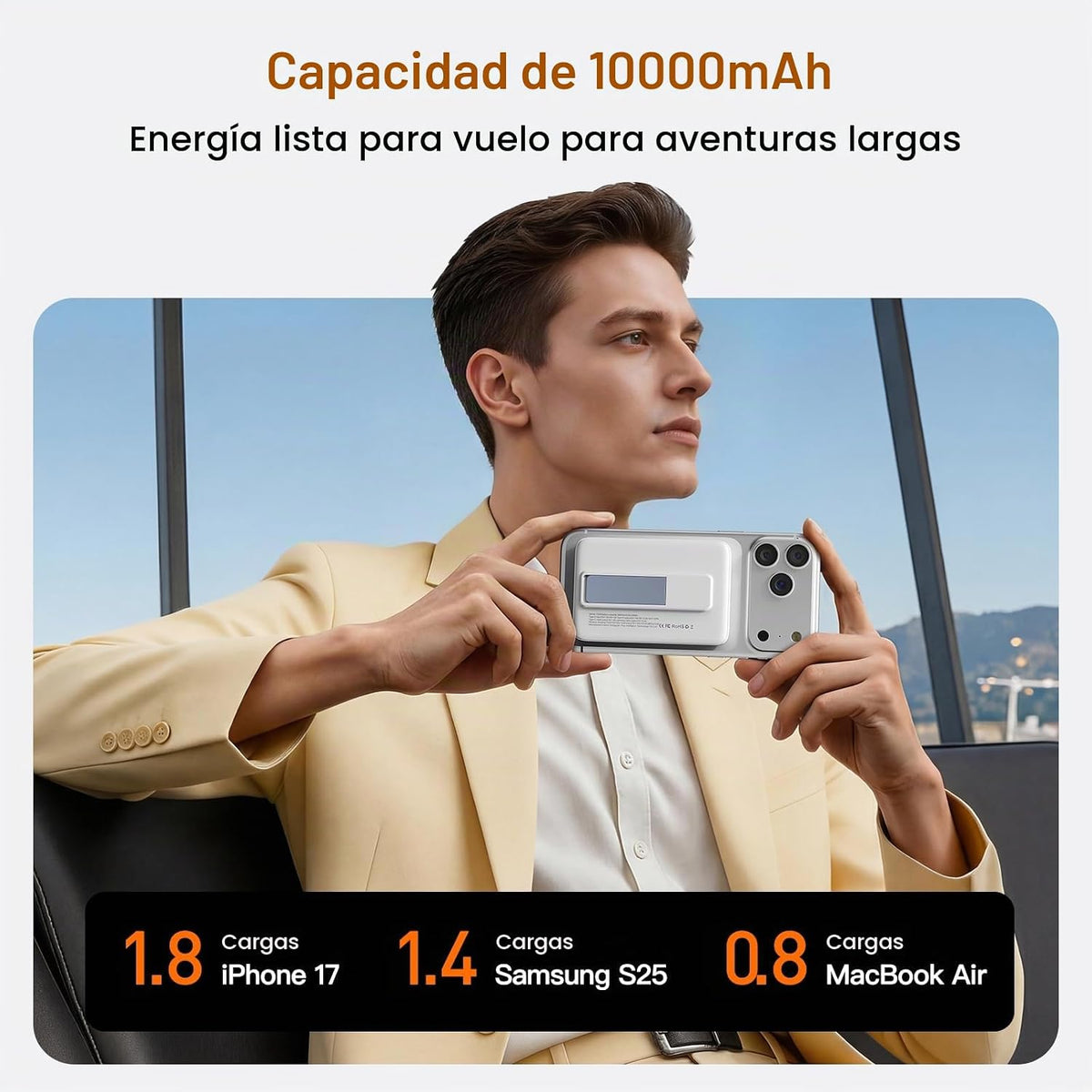 Cargador portátil magnético 10000mAh, banco de energía 22.5W con ca...