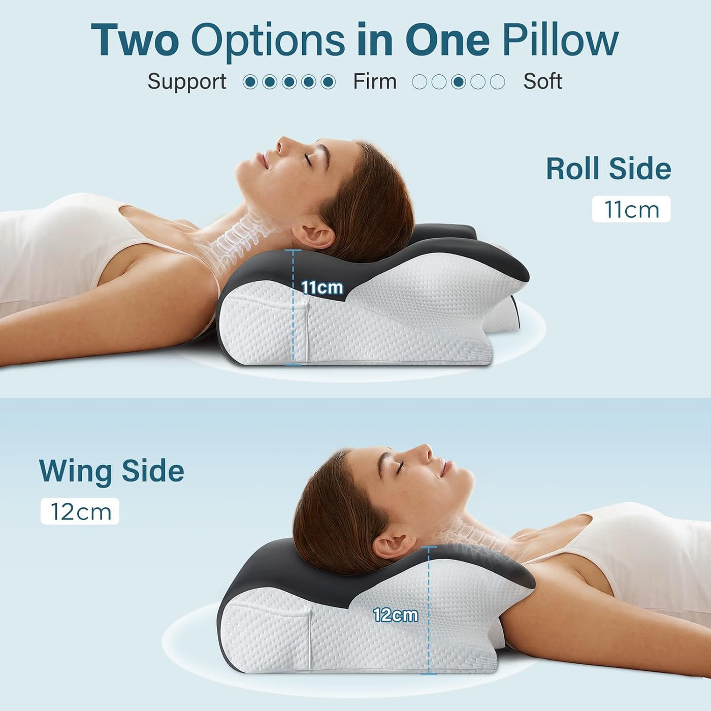 Almohada cervical eficaz para aliviar el dolor para dormir, almohad...