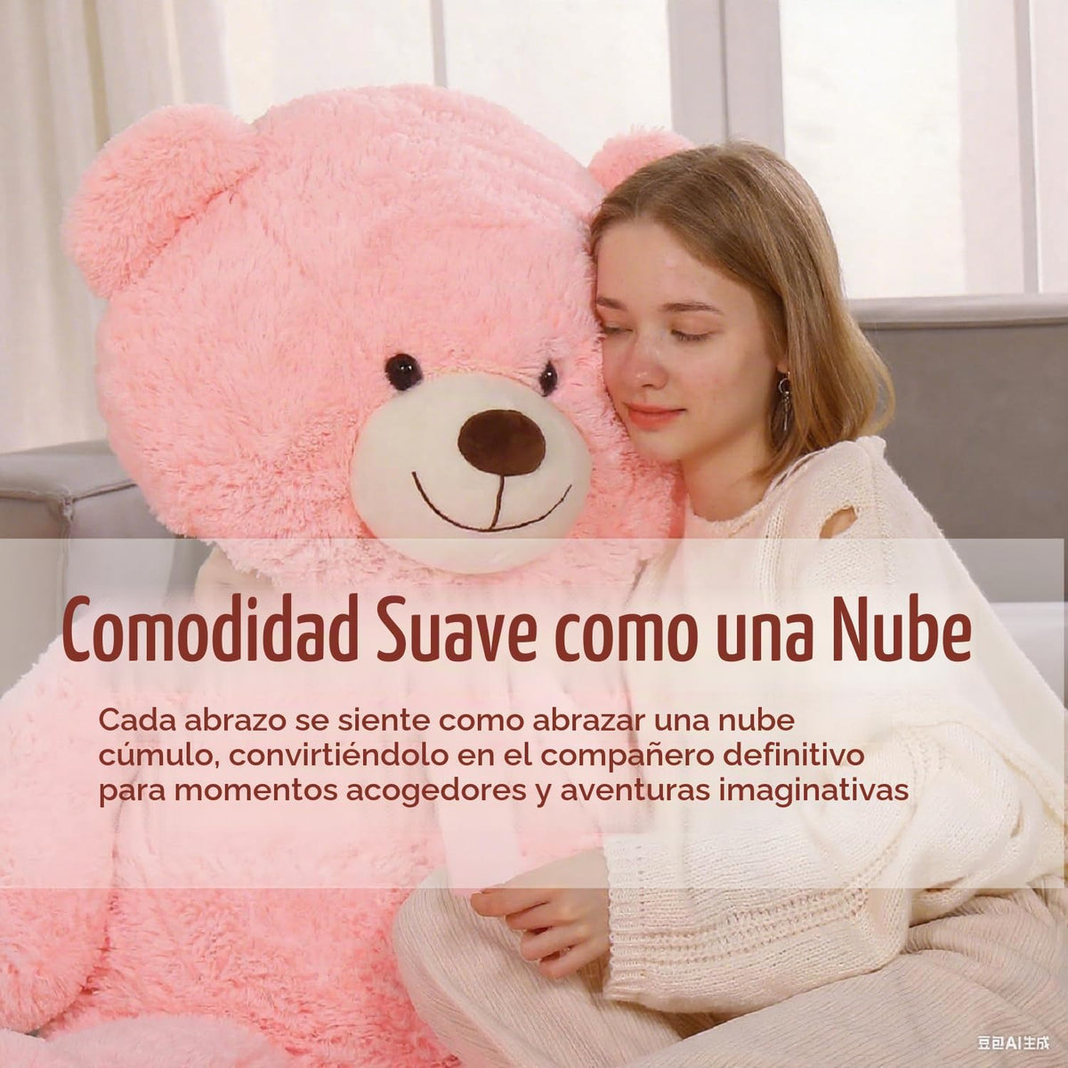 Tezituor Oso de peluche rosa, oso de peluche grande de 40 pulgadas,...