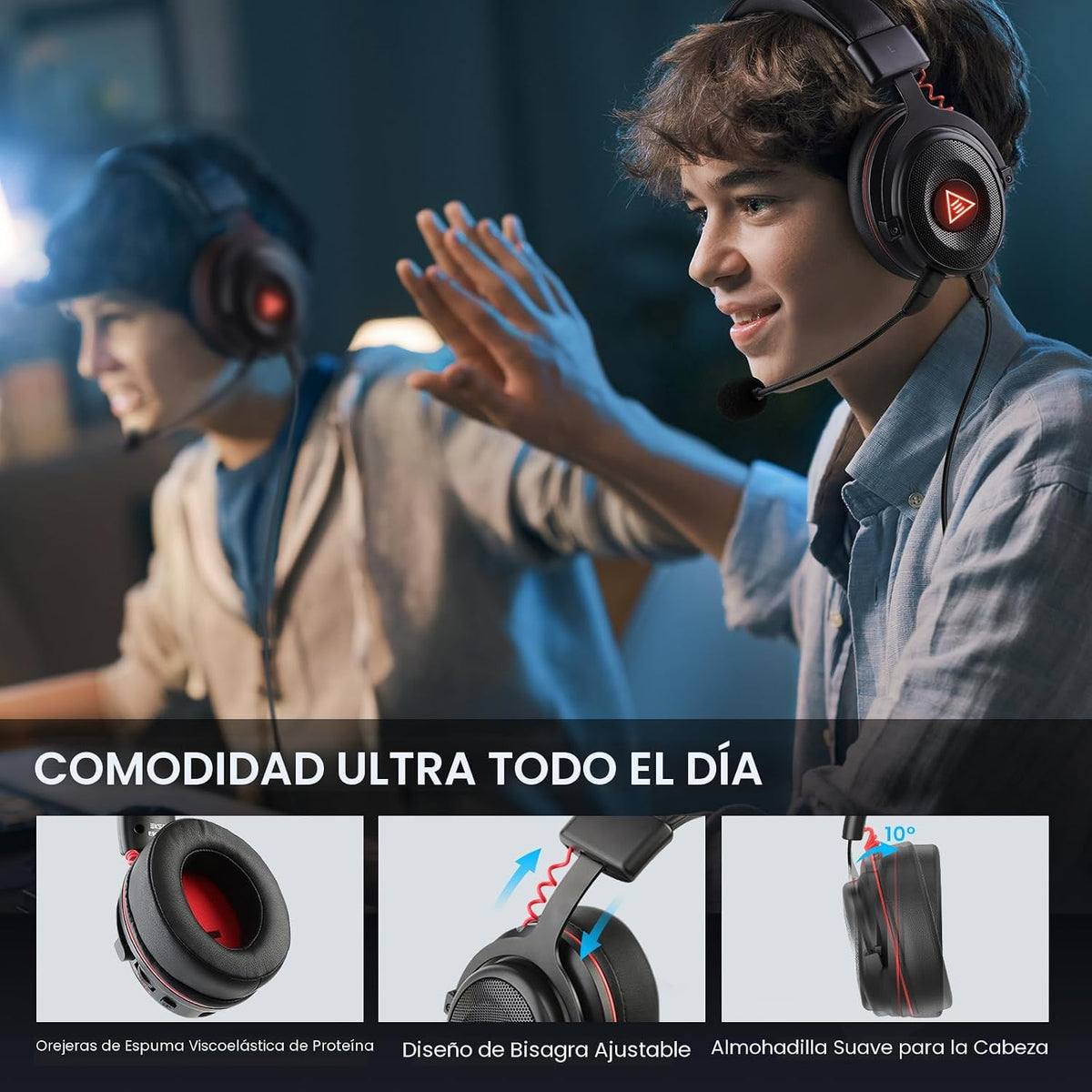 EKSA E900 Pro USB Auriculares para juegos para PC - Auriculares de...