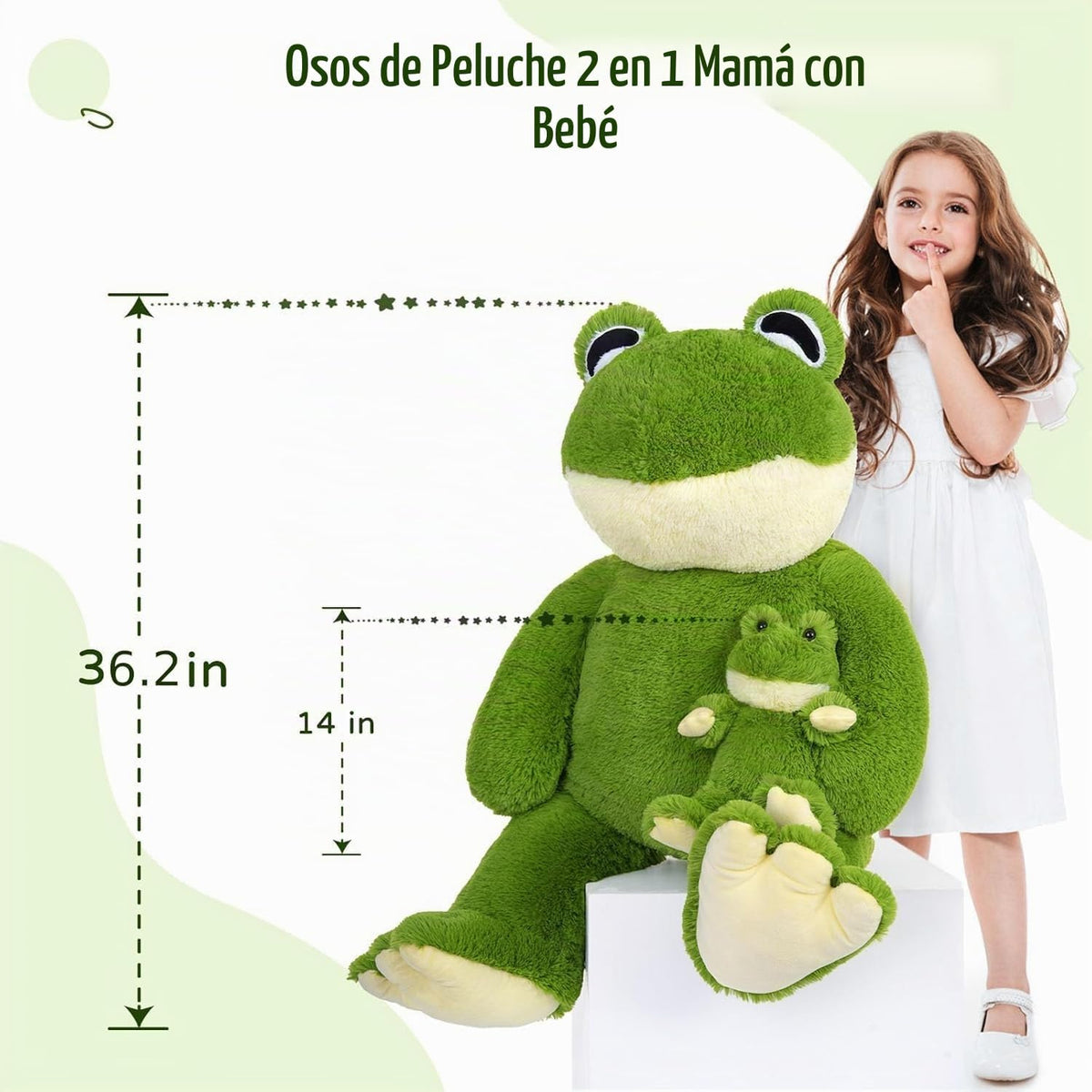 MorisMos Animales de Peluche Rana Grande, Juguete de Peluche Rana G...