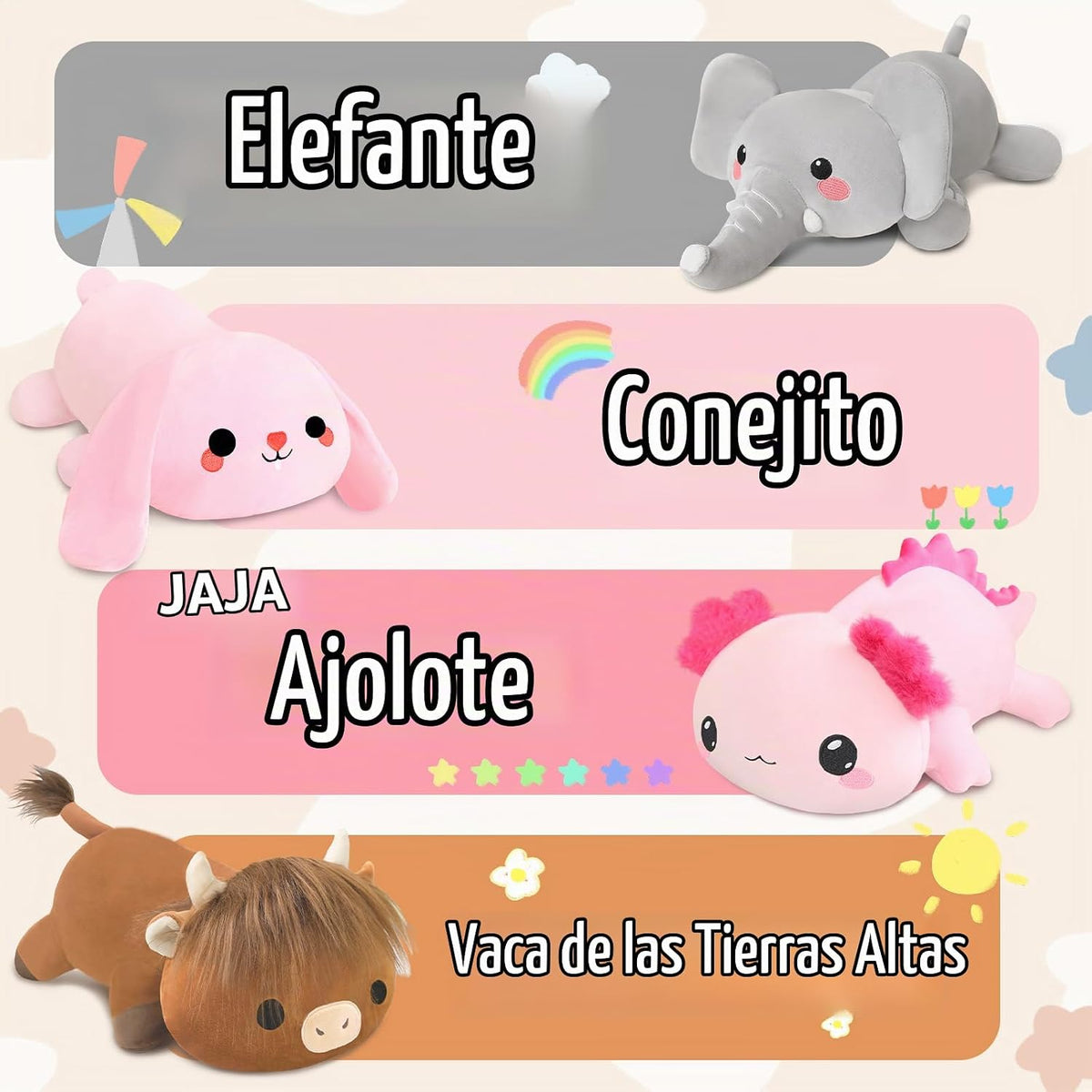 TOYSYM Animales de Peluche con Peso, Conejo de Peluche de 3.74 libr...