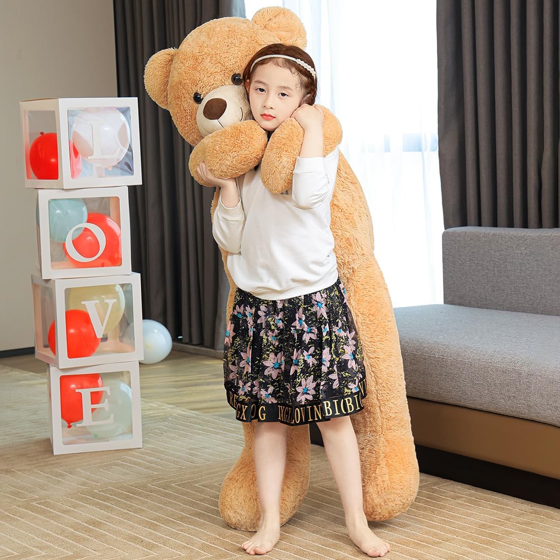Oso de peluche gigante de 4 pies, lindo animal de peluche grande, 5...
