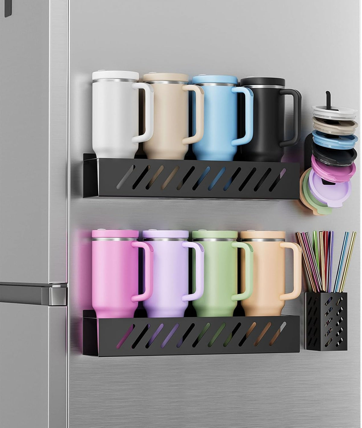 Wolera Paquete de 2 portavasos magnéticos Stanley con tapa de vaso...