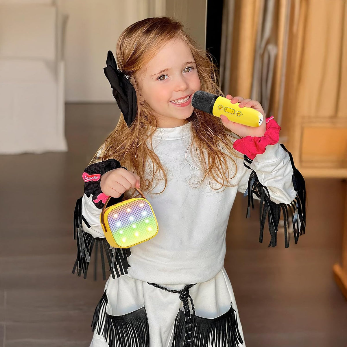 Micrófono de karaoke mini YLL para niños y adultos, altavoz Bluetoo...