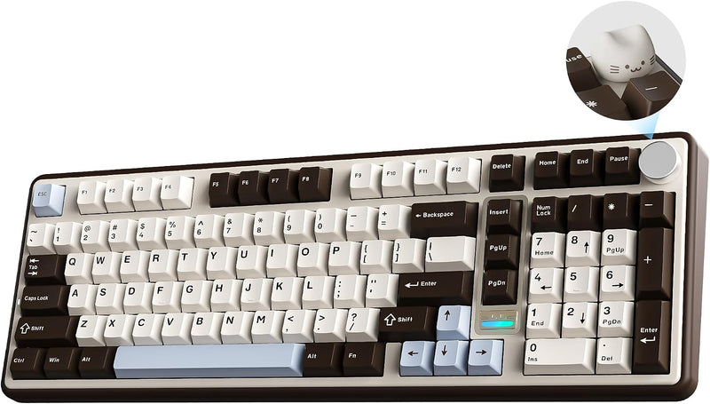 YUNZII Teclado mecánico inalámbrico B98 PRO 96% (café café, interru...