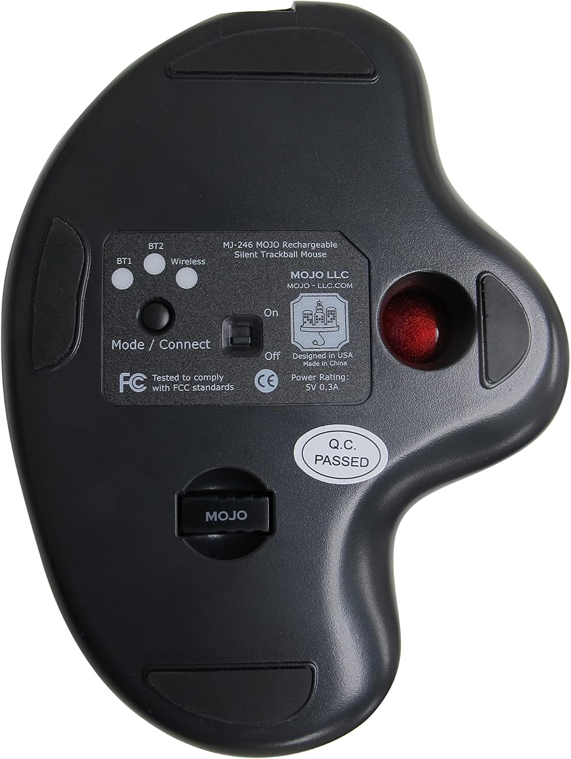 MOJO - Mouse de trackball silencioso recargable multimodo (Bluetoot...