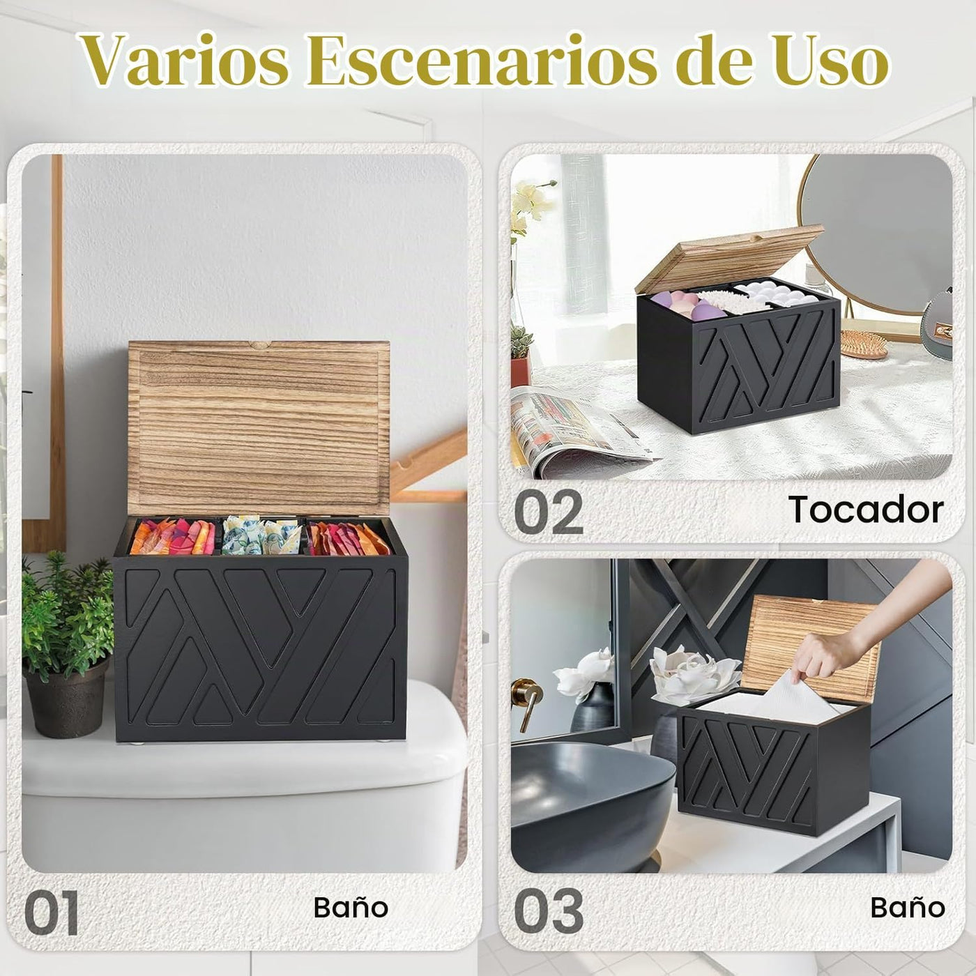 2 PIEZAS Soporte para Tampones para Decoración de Baño, Organizador...