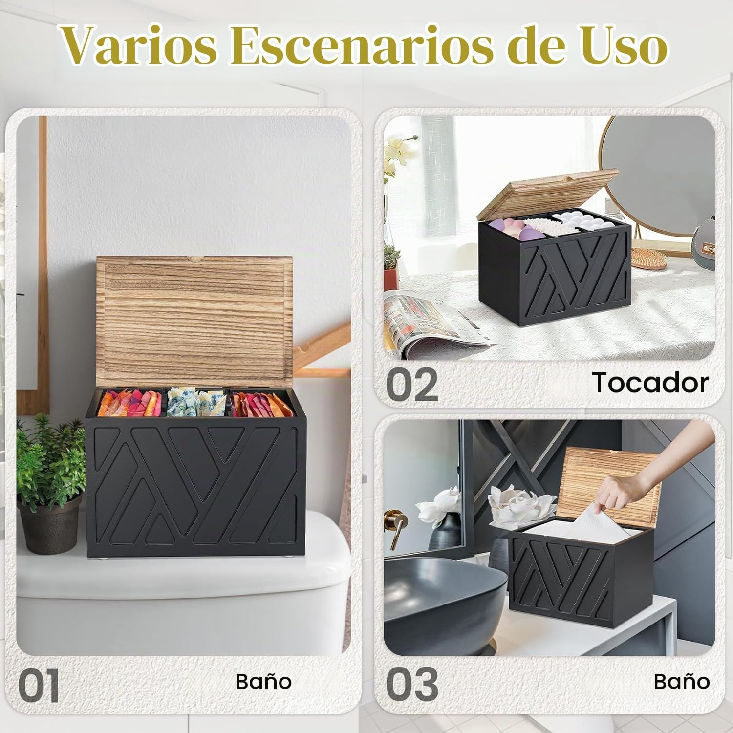 2 PIEZAS Soporte para Tampones para Decoración de Baño, Organizador...