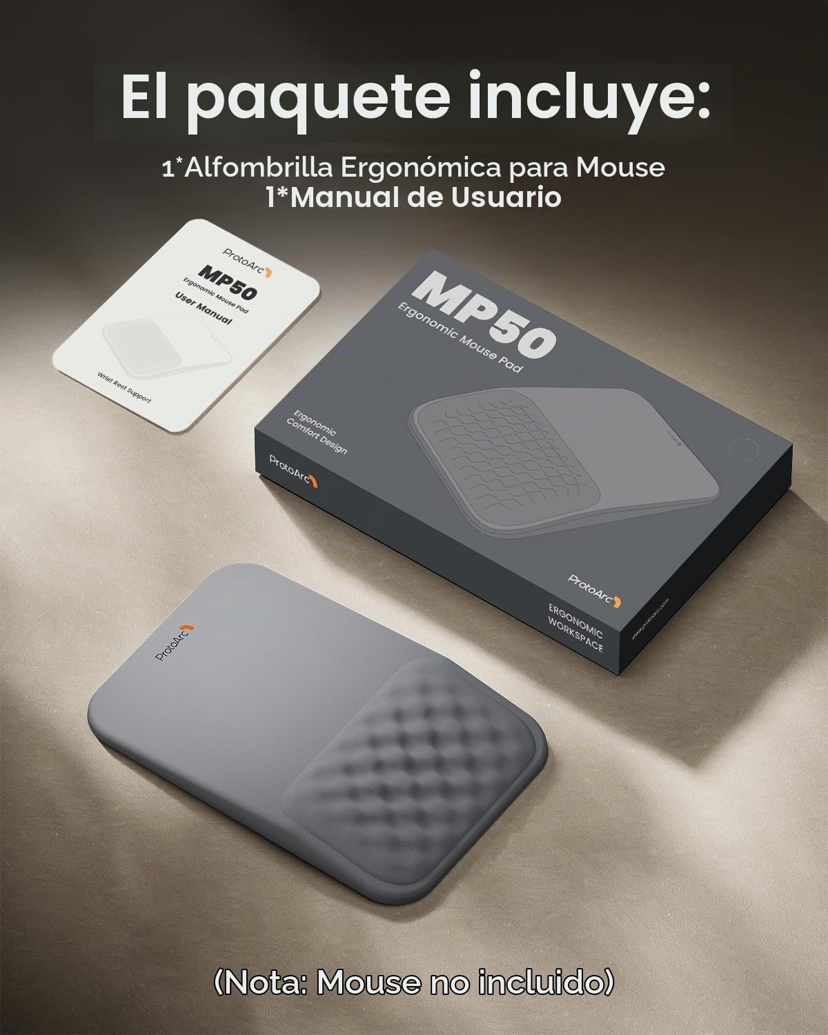 ProtoArc Alfombrilla de mouse ergonómica con reposamuñecas, alfombr...