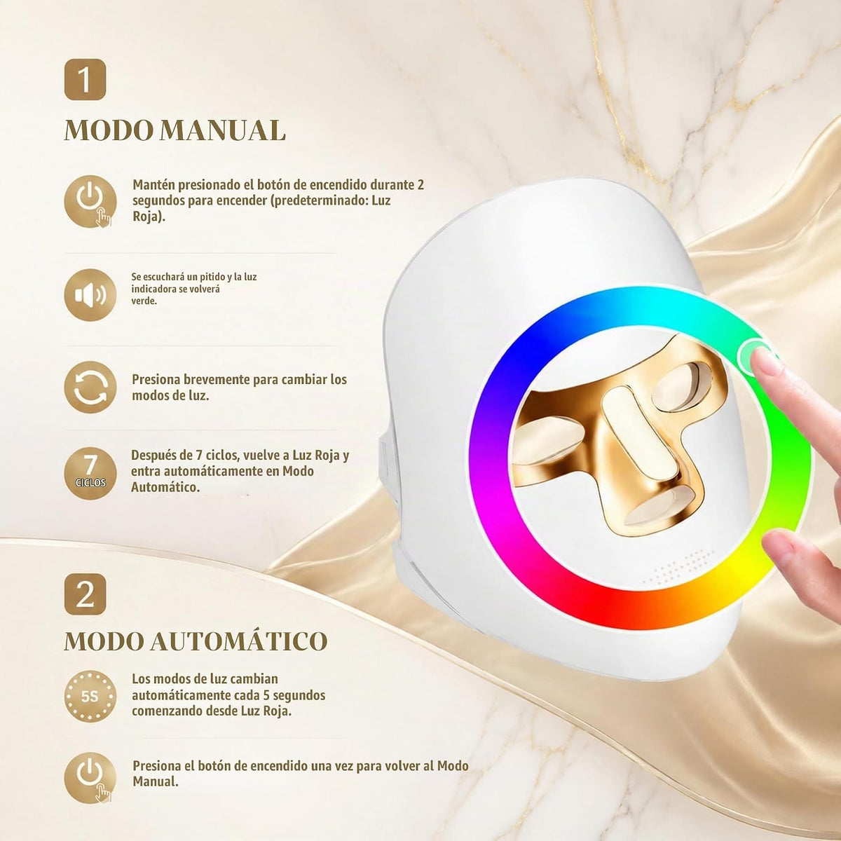 VexlthA Máscara de terapia de luz roja para rostro, máscara facial...