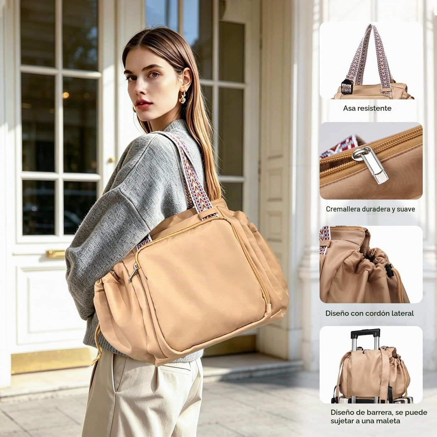 BELLPO Mochila convertible para todos los días, bolsa para pañales,...