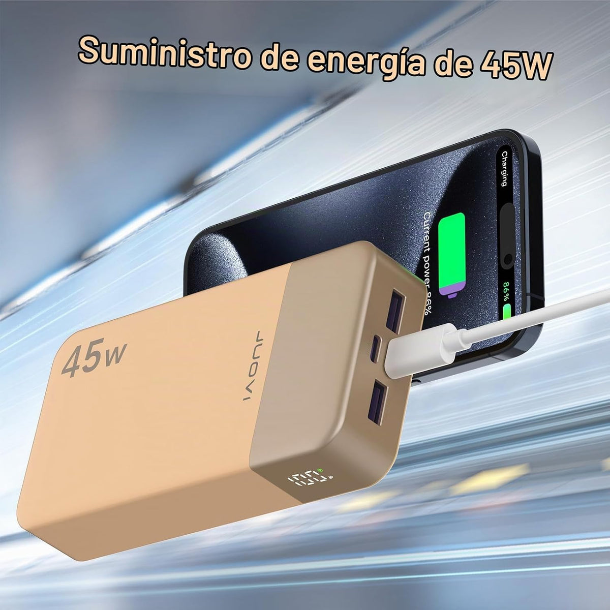 Cargador portátil JUOVI Power Bank 45W 20000mAh | PD QC carga rápid...