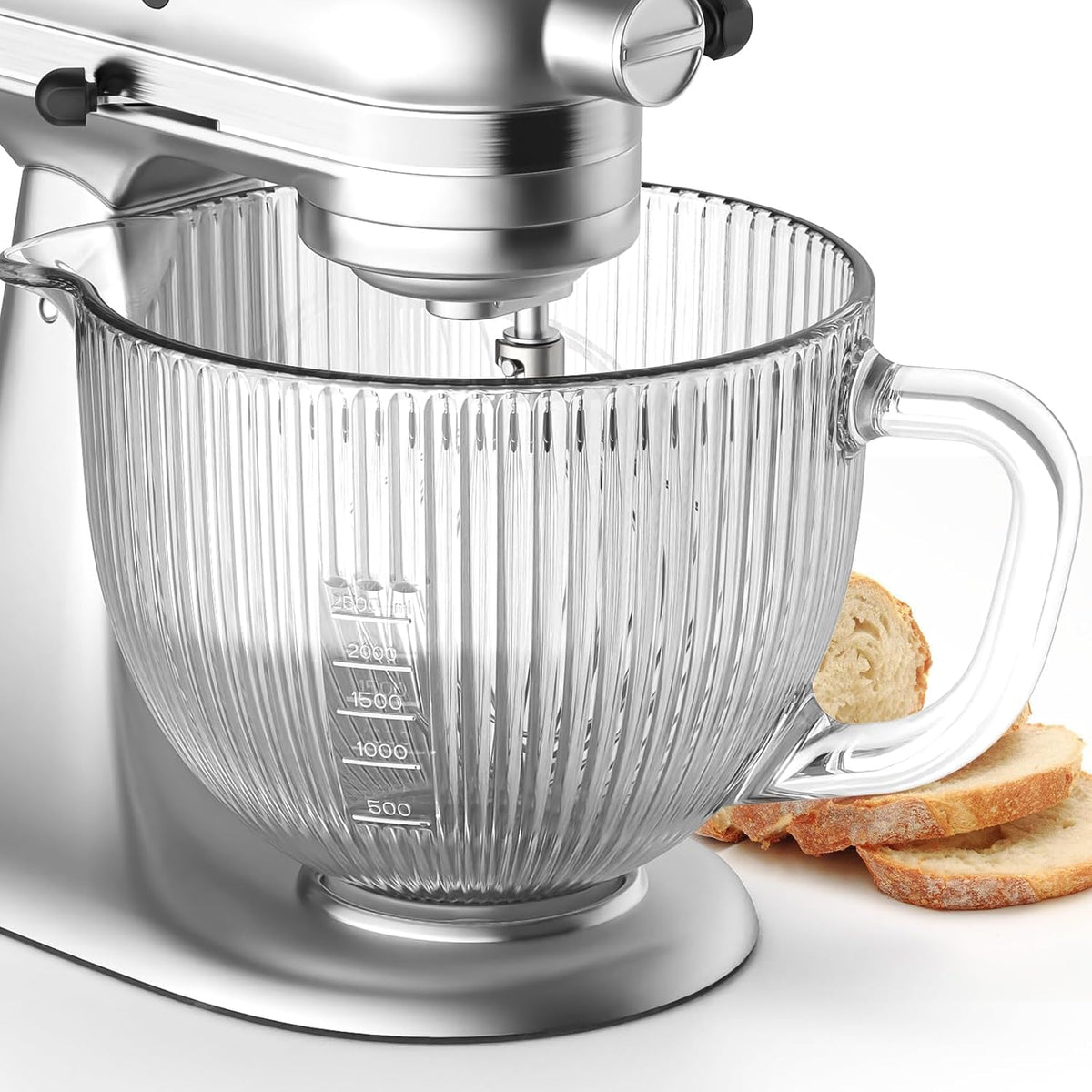 COFUN Tazón mezclador de vidrio para batidoras Kitchenaid con cabez...