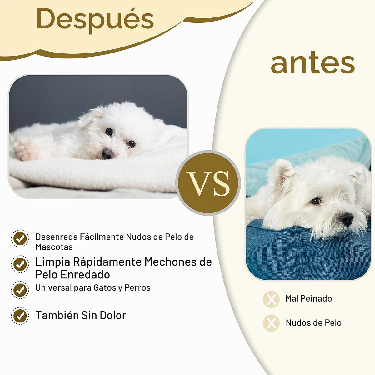 Kit de aseo para gatos y perros, removedor de pelo mate para gatos,...