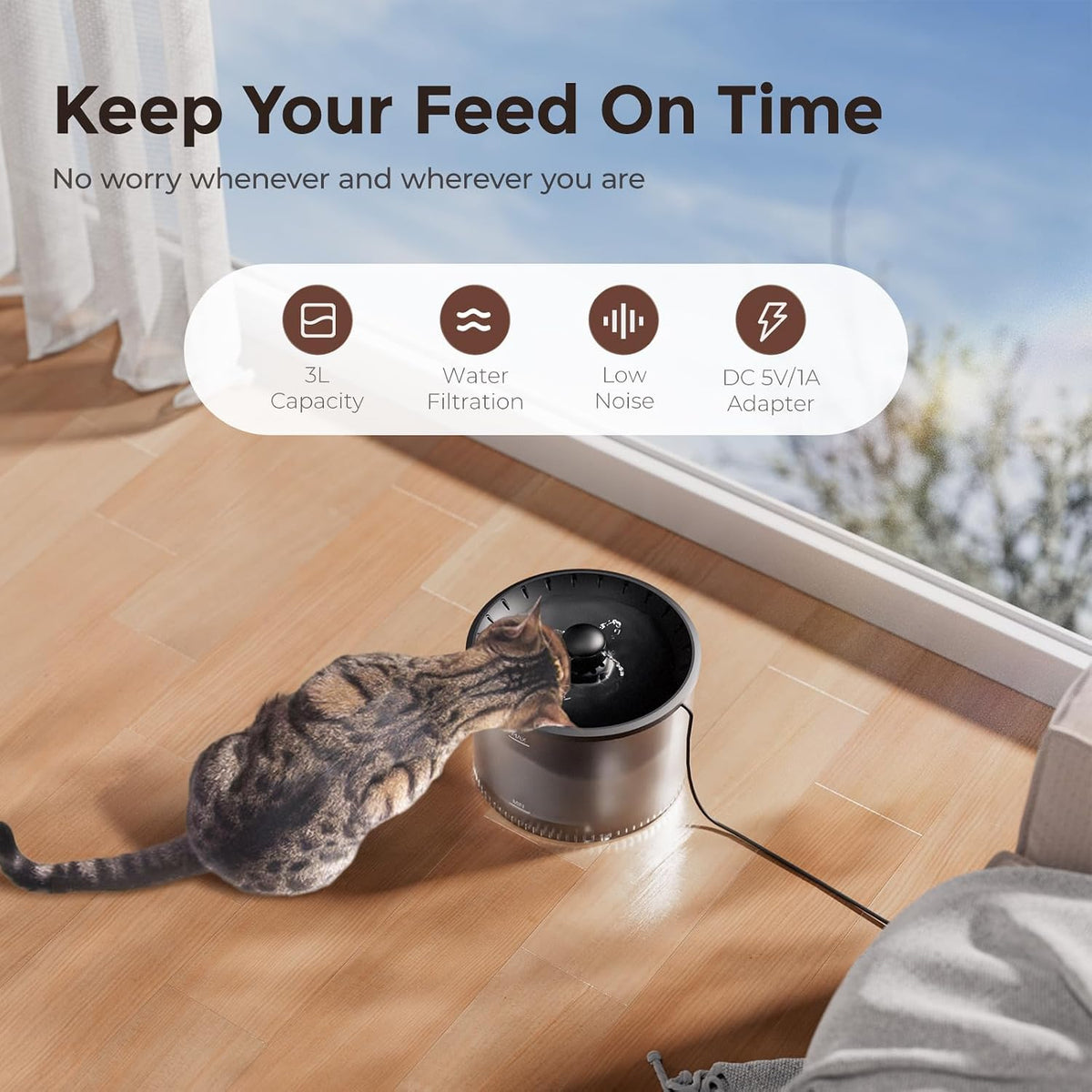 IMIPAW Alimentador automático para gatos 5G WiFi y dispensador de a...