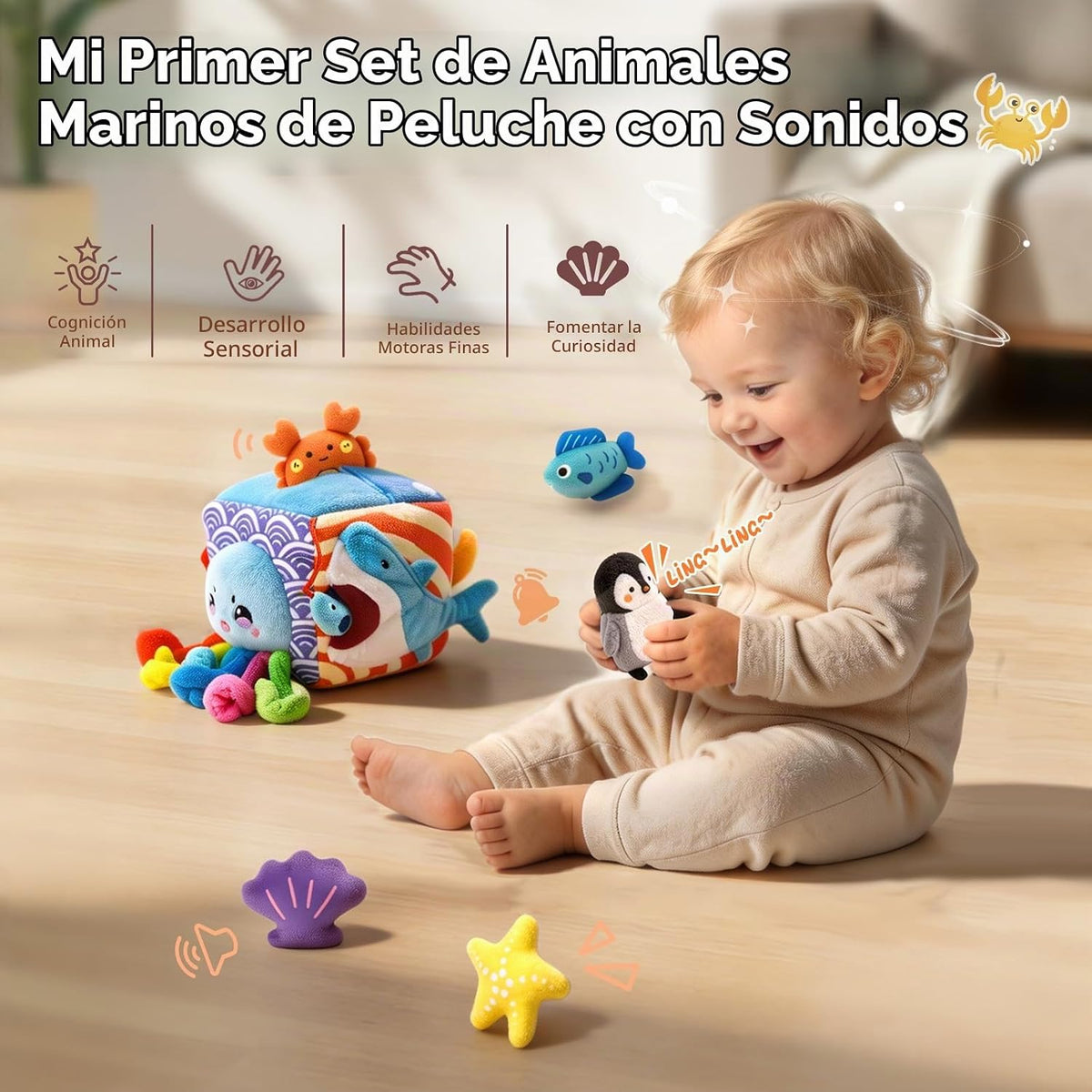 SAIMAND Juguetes para bebés de 6 a 12 meses \u2013 Caja suave miste...