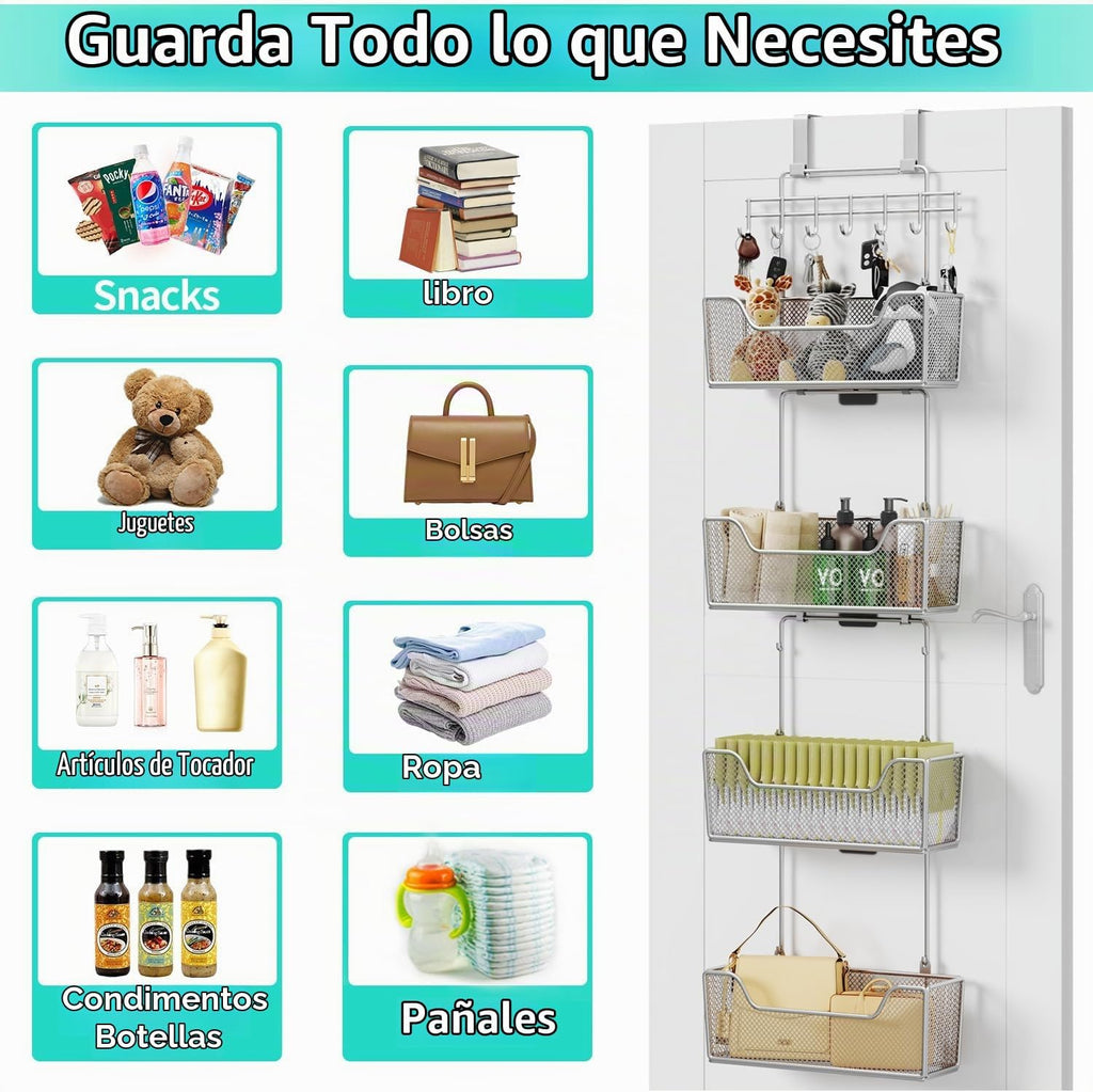 HapiRm Organizador sobre la puerta - Organizador colgante de puerta...