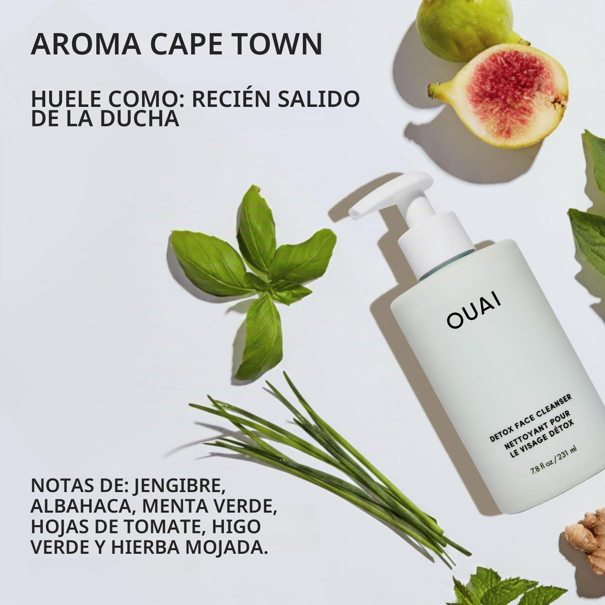 OUAI Limpiador Facial Detox - Limpiador Facial de Limpieza Profunda...